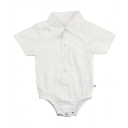 Ruffle Butts Blue Seersucker Jon Jon & White Dobby sleeve shirt 2pc Set 18-24 Mo