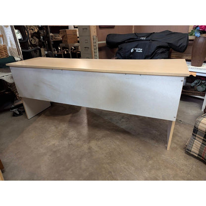 Secondhand Sandies: 6 ft crafting table desk 2 drawer white light wood tone