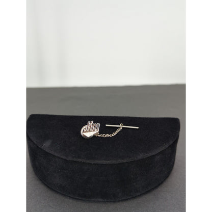Vintage Silver Tone JIM Name Personalized Tie Tack 2 Inch Script Mid Century