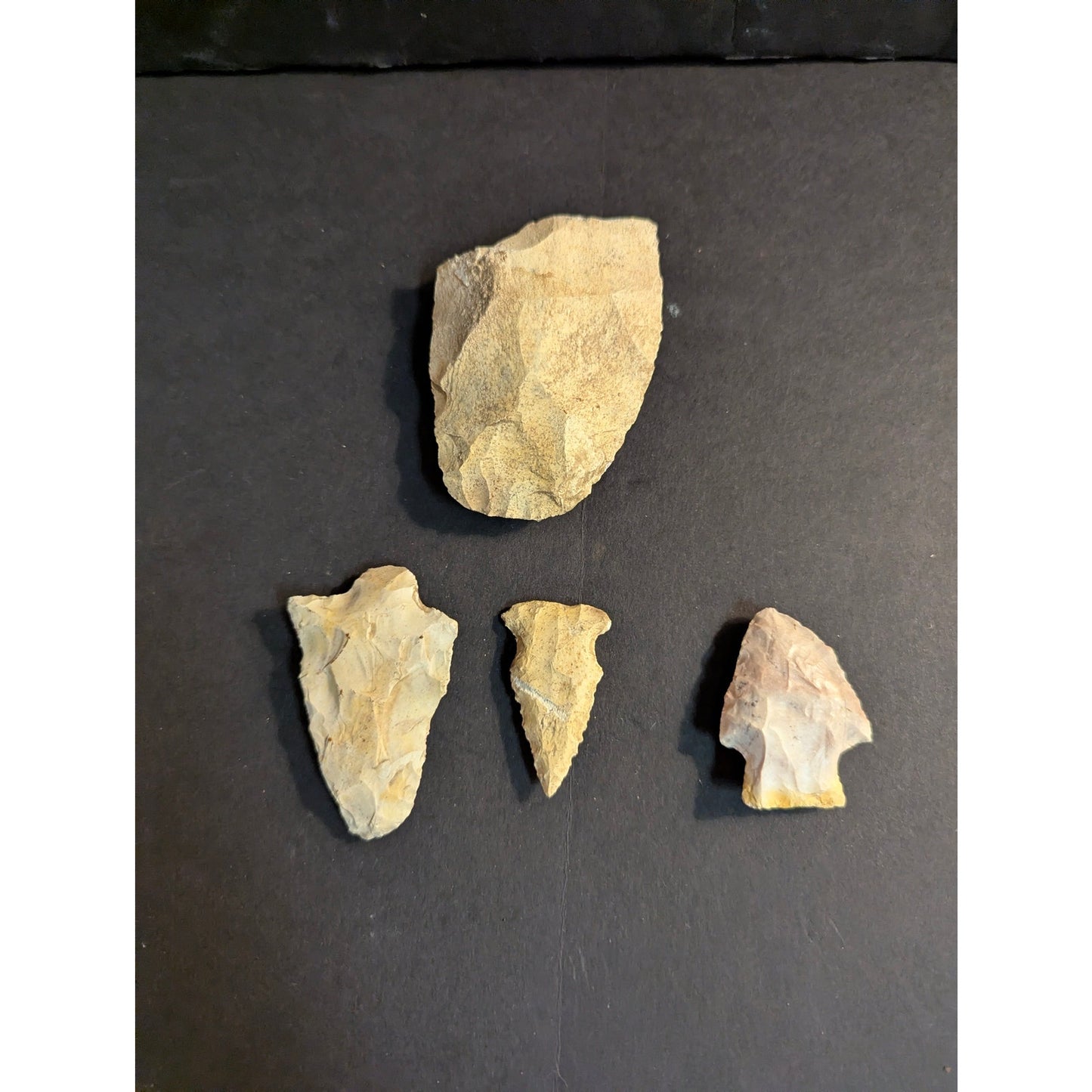 Authentic Vintage Native American Arrowhead and Scraper Stone Tool Lot