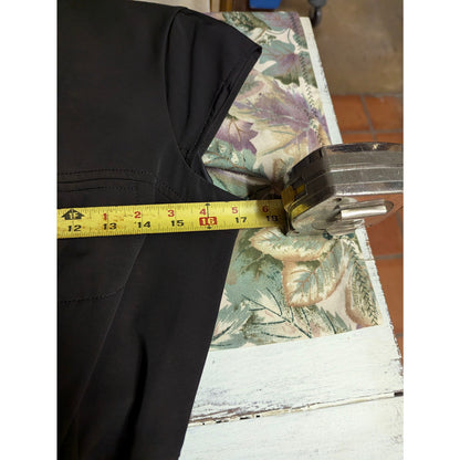 Calvin Klein Black Short Sleeve Trench Style Belted Midi Dress Small Vintage Y2K