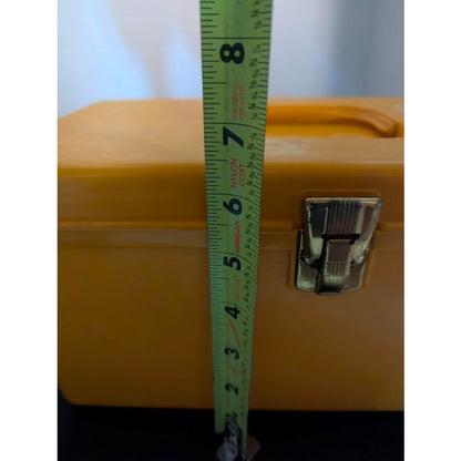 Vintage Wil-Hold yellow sewing box solid lid retro craft storage 1960s