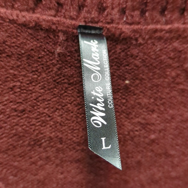 White Mark Reindeer Fair Isle Knit Sweater Dress Burgundy Size Large