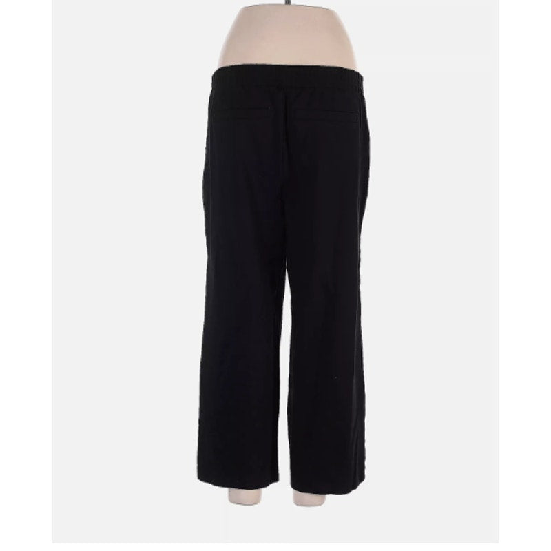 Wit & Wisdom Small Petite Black Casual Pants Capri Flat Front pull Elastic Waist
