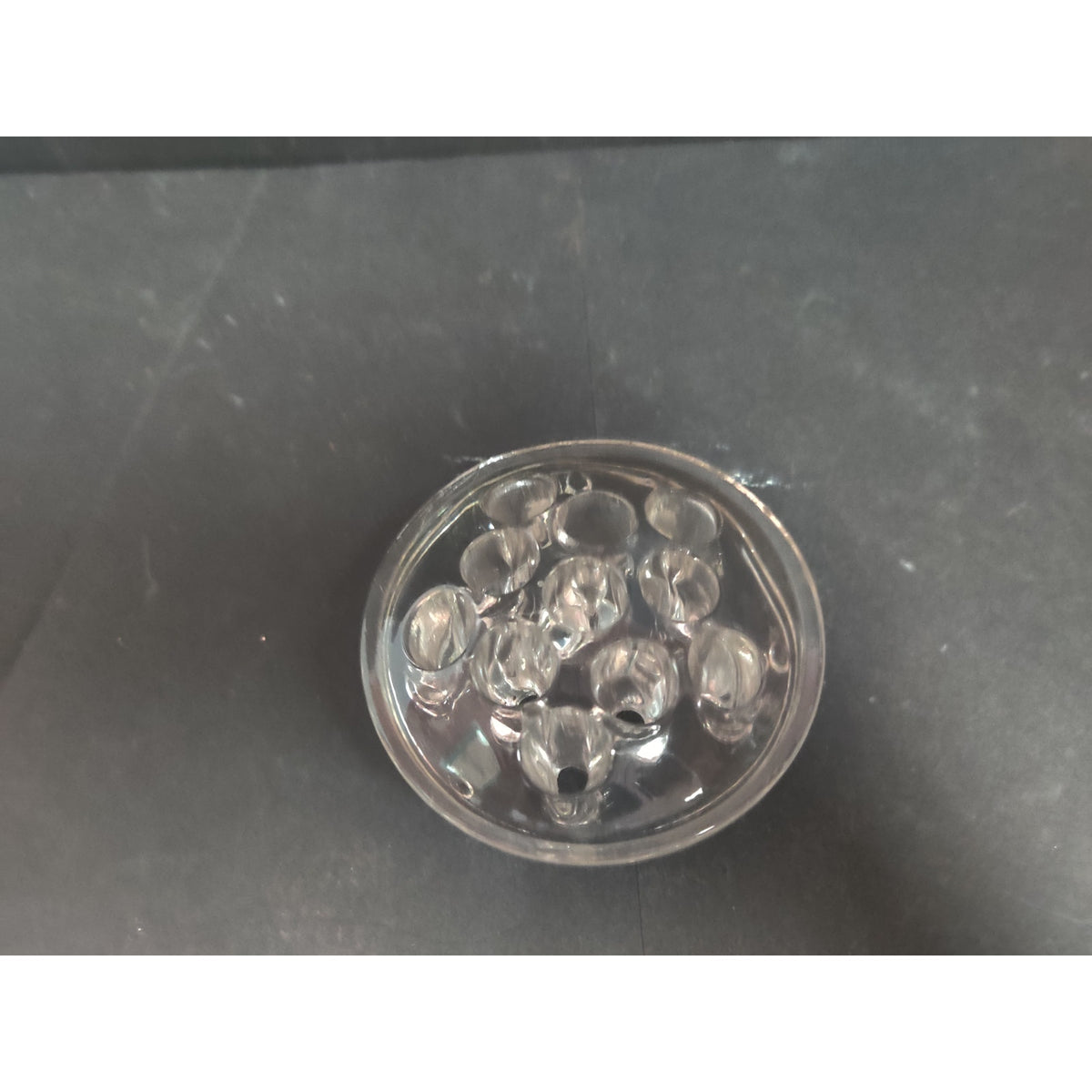 Vintage Clear Glass Flower Frog Floral Arranger Pin Holder Round