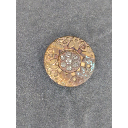 LOT TT of 10 Antique Vintage Victorian Brass Mixed Materials Buttons ESTATE FIND