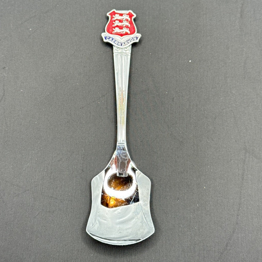 intage Caernarvon Wales Souvenir Spoon Sheffield England Enamel Crest Heraldic