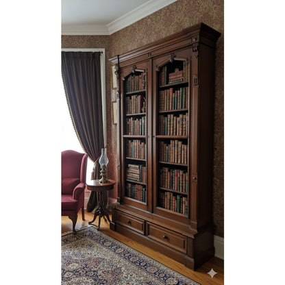 Secondhand Sandies: Antique Library Lawyer Grand Office Cabinet Glass Display Multi Shelf