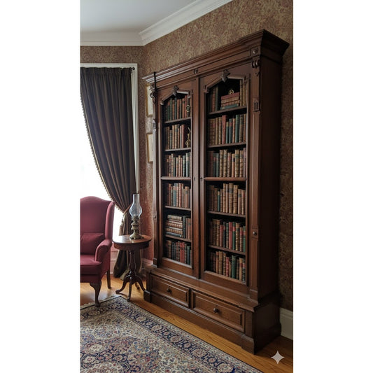 Secondhand Sandies: Antique Library Lawyer Grand Office Cabinet Glass Display Multi Shelf