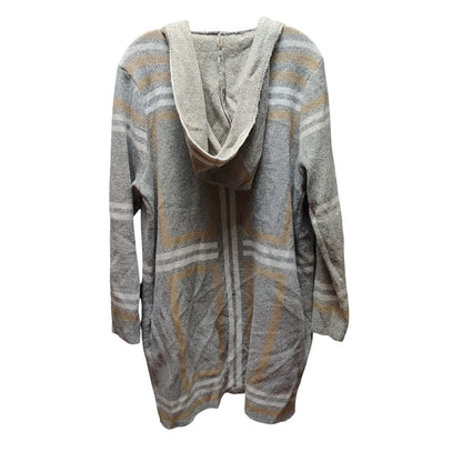 BYdesign Hooded Plaid Duster Cardigan Sweater Plus Size 1X NEW pockets cozy