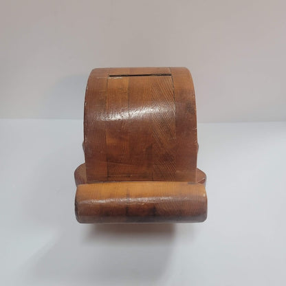 Vintage handmade wood SNAIL bank Piggy 2 pc. pedestal UNIQUE gift