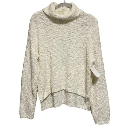 Bobeau Pullover Boucle Popcorn Cowl Neck Sweater Sz Medium in Winter White NWT