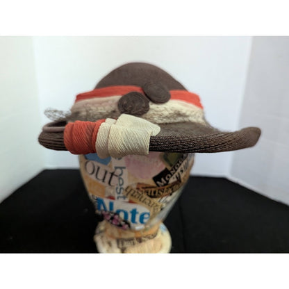 Vintage ladies HAT 40's 50's The Rhodes Hat Vintage Brown straw