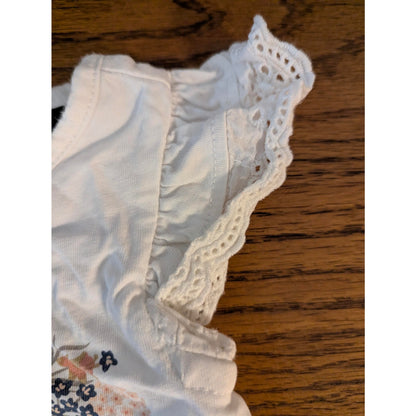 Cynthia Rowley Baby Girls White Eyelet Flutter Sleeve Top 18M NEW