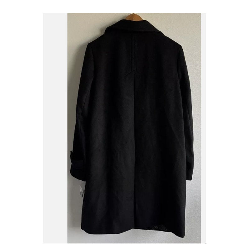 Sam Edelman Women's Single Breasted Walker Long Wool Coat Black SIZE 4 NWT SMALL