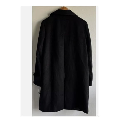 Sam Edelman Women's Single Breasted Walker Long Wool Coat Black SIZE 4 NWT SMALL