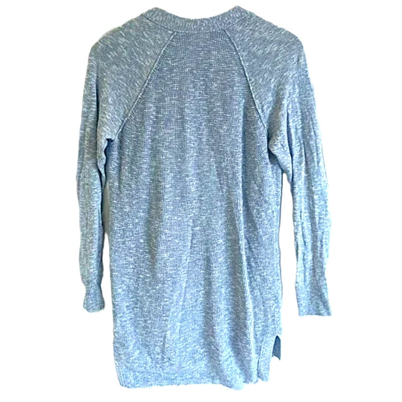 NWT Caslon Open Front Shaker Stitch Cardigan Linen/Cotton in Blue Pockets Sz 2X