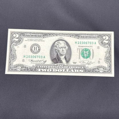 Paper Currency Bank Note USA Paper Money $2 Series 1976 consecutive