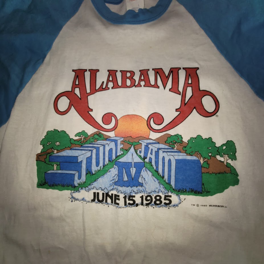 Vtg. 1985 Alabama June Jam IV Band Shirt Rare Concert Raglan Tee Rock Aesthetic