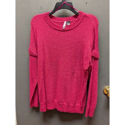 Love by Design Size Large  Cranberry Knit Sweater drop shoulder detail crew neck
