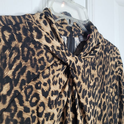 Vince Camuto Leopard Print Long Sleeve Blouse Top Size XXL NEW Stretchy