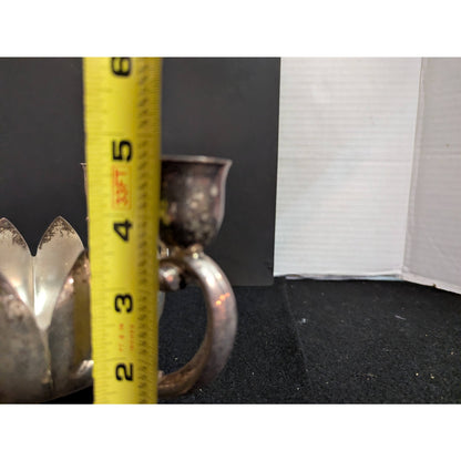 Vintage Leonard Silver Plate Lotus Flower Candelabra Centerpiece Bowl