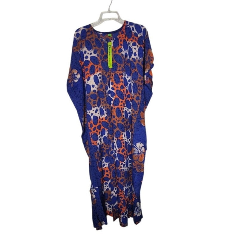Womens House Dress ONE SIZE fits most Kaftan Beach CoverUp Cotton Colorful NEW