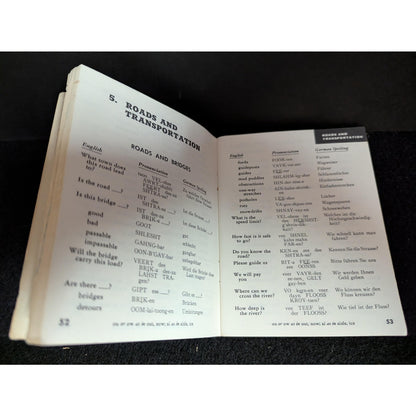 Vintage WWII US War Department German Phrase Book (TM 30-606, 1943)