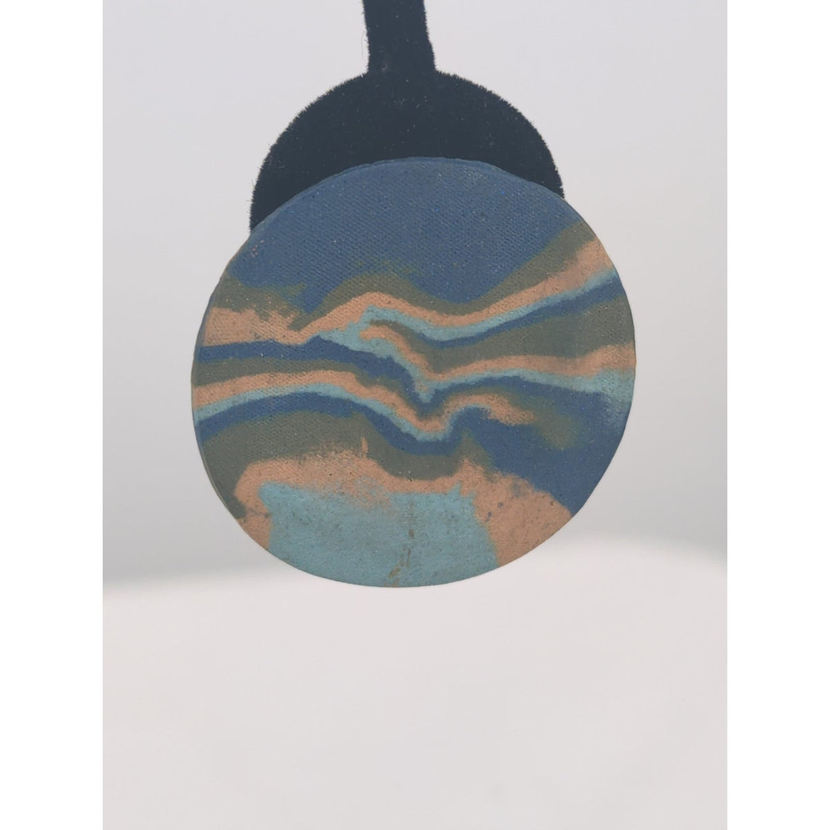 Vintage Mid-Century Modern Swirl Pattern Disc Post Earrings Retro Abstract Find