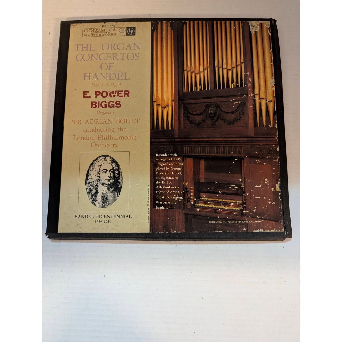 Handel Organ Concertos Nos. 1-6 E. Power Biggs Columbia 6-Eye Mono Box Set