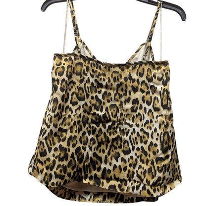 Abound Tan Leopard Camisole VNEck Blouse Tank Top Size MEDIUM