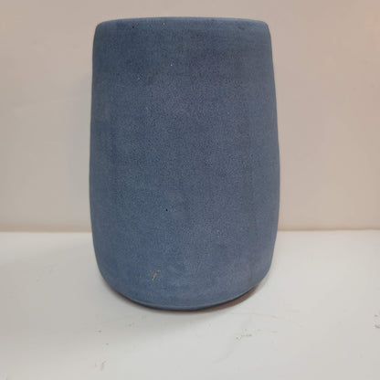 handcrafted incised vase blue white tree of life signed 1981 two trees Chuppah
