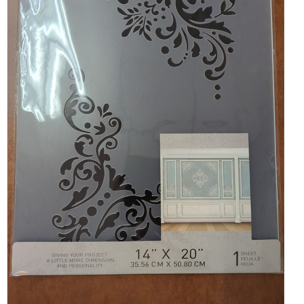 Redesign with Prima "Damask Panels" Silk Screen Stencil