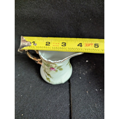 Vintage Nippon Hand-Painted Pink Rose Porcelain Creamer Pitcher