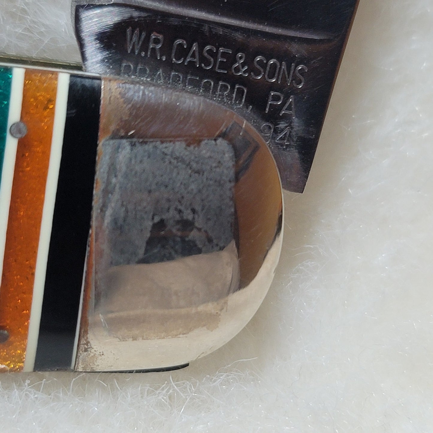 Case Classic XX 72050 Sunfish Elephant Toenail Knife Glitter Rainbow Stripe Fold