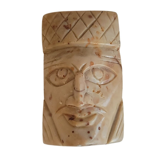 Vintage carved marble stone polished talisman god Mexico Latin America King