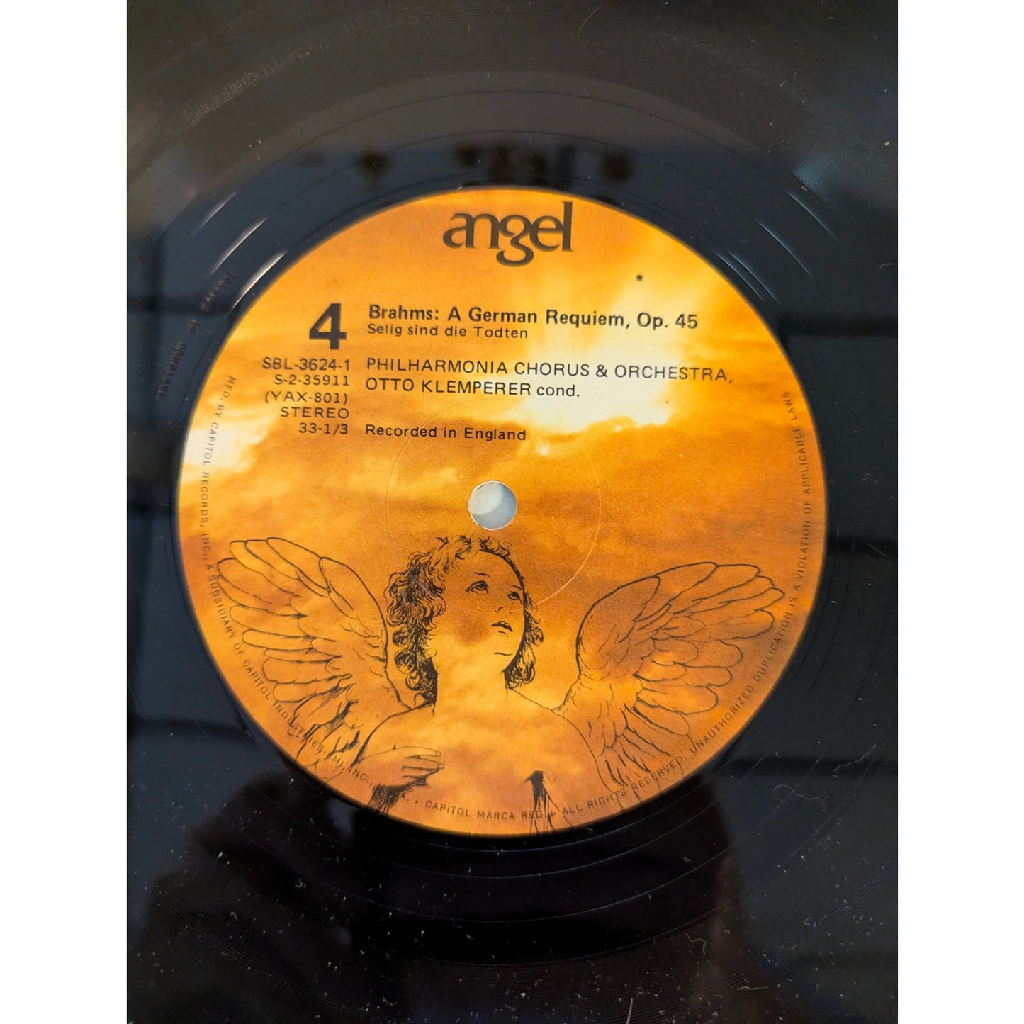 Vintage Brahms A German Requiem Klemperer Angel SB-3624 Stereo 2-LP Box Set