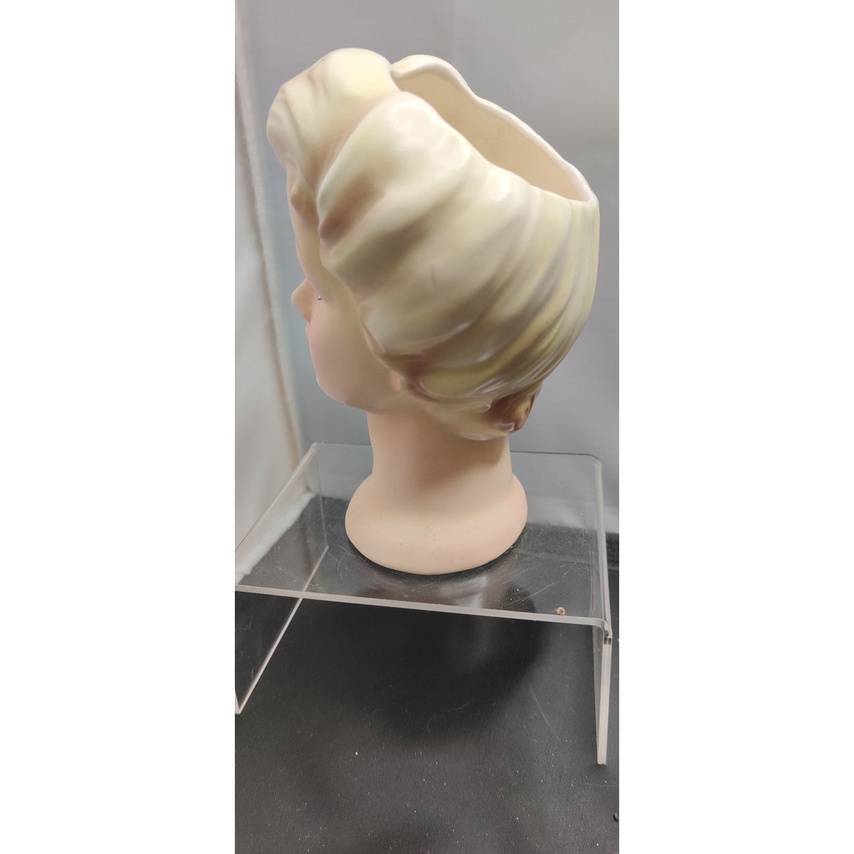 Vintage 1950s Blonde Glamour Lady Head Vase Planter Collectible Kitsch MCM
