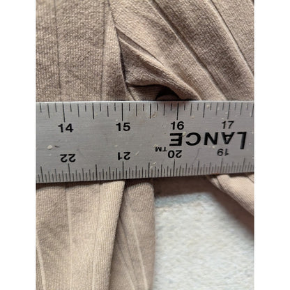 Elodie Women's Taupe Long Sleeve Ribbed Button Front Knit Cardigan Size SMALL