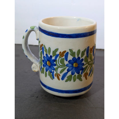 Vintage Studio Art Pottery Hand Painted Floral Mug GM No. 28