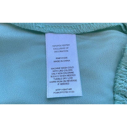 Socialite Mint EXTRA LARGE casual NEW Crochet Trim Smocked Waist & Sleeve Blouse