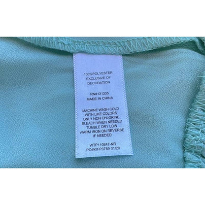 Socialite Mint EXTRA LARGE casual NEW Crochet Trim Smocked Waist & Sleeve Blouse