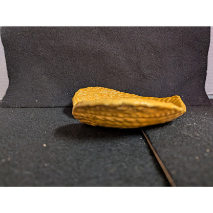 Vintage Bright Yellow Textured Heart-Shaped Ceramic Trinket Dish
