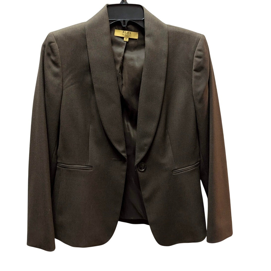 VTG. Alex Marie Brown Herringbone Blazer Corporate Core Academic Size 4P Jacket