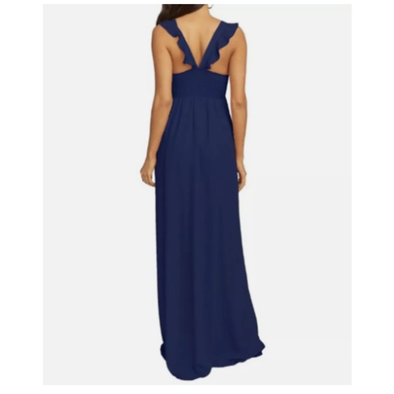 MuMu Extra Small xs Blue Maxi flutter straps Maxi Formal X-SMALL wedding prom