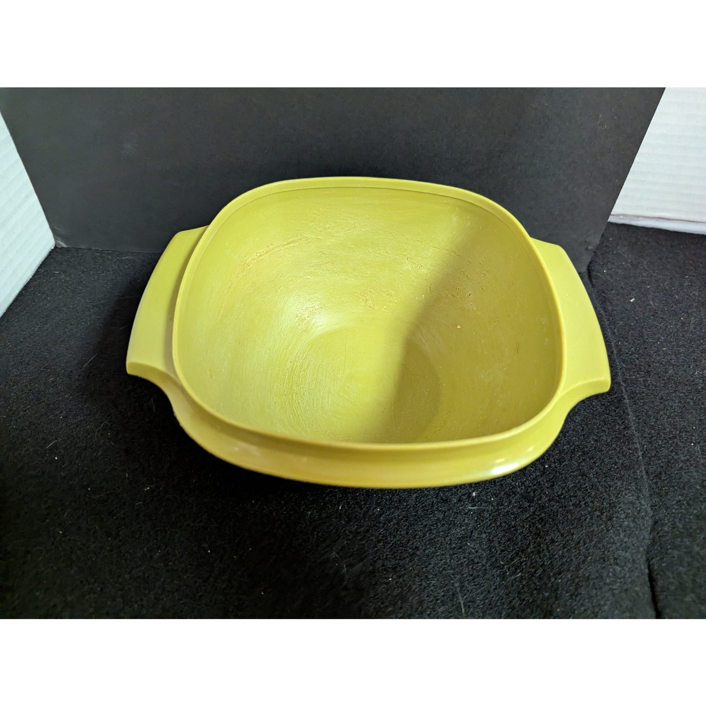 Vintage Tupperware Avocado Green Servalier Square Mixing Bowl No lid Large