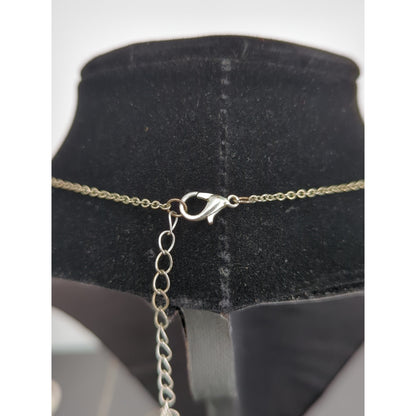 Vintage Interlocking Hoops Necklace Long Pendant Modernist Organic sculpture