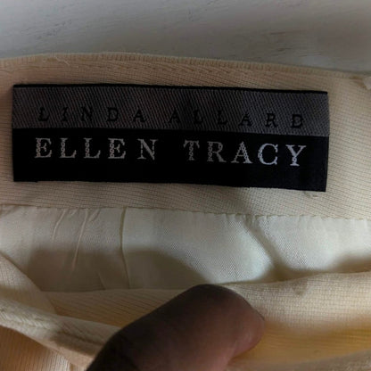 Vintage Ellen Tracy Yellow Wool Wiggle Skirt 8 Quiet Luxury 90s Vintage