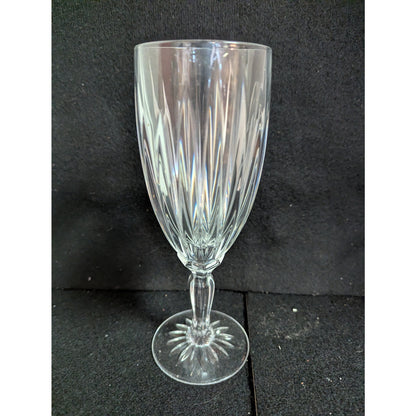 Vintage Clear Crystal Cut Tulip Stemmed Wine Glasses - Set of 7