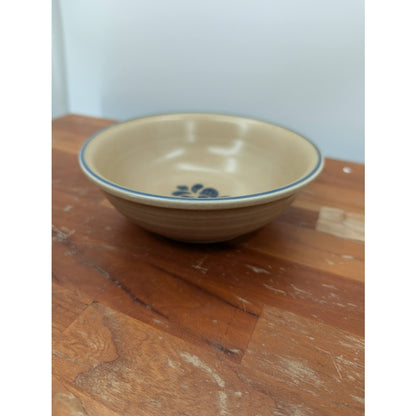 Pfaltzgraff 6" x 2" Cereal Berry Bowl Brown Blue Folk Art Vintage set of 4